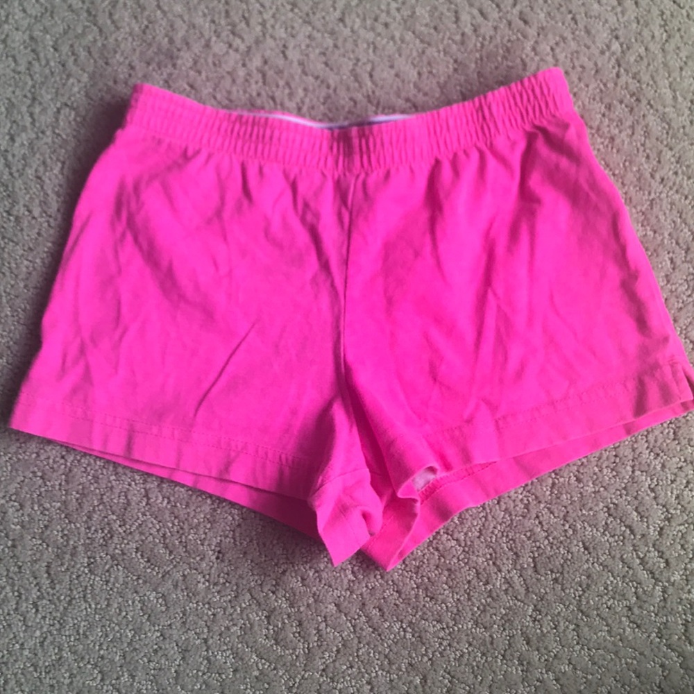 NWOT pink cotton shorts w/ rainbow waistband, S
